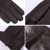 MGGMOKAY Men's Cashmere Lined Leather Gloves, Brown (touchscreen)