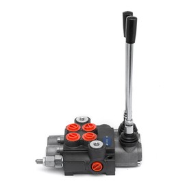 HappyBuy 2-Spool Hydraulic Valve, 11gpm power, double-acting tech. Ideal for tractors, loaders & tanks, ensuring smooth hydraulic control.
