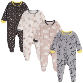 Onesies Brand Unisex Baby 4-Pack Sleep 'N Play Footies, Up in The Sky