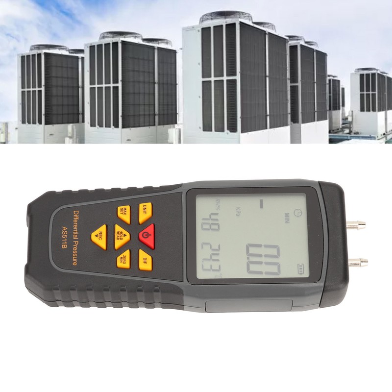 Differential Pressure Gauge LED Backlit Display Handheld Digital Gas Pressure