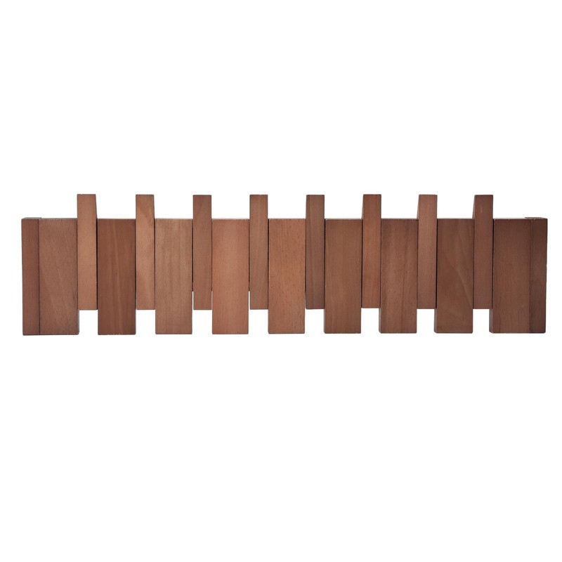 Petyoung Multi Hook Coat Rack Space Saving Wall Mounted Wooden