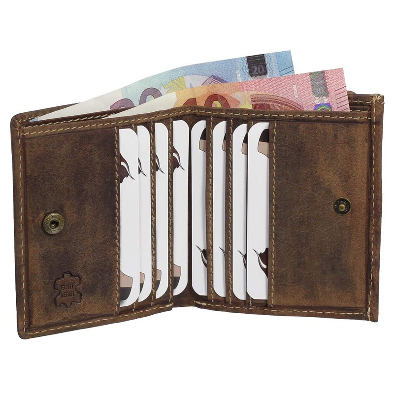 Ledershop24 J.Jones RFID Leather Men's Wallet Viennese Box Mini Wallet