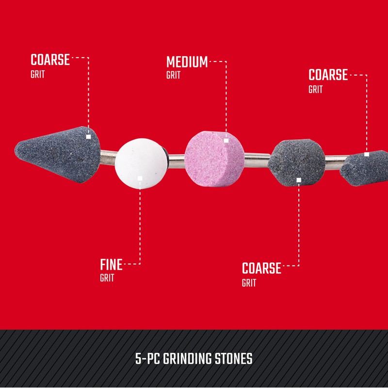 CRAFTSMAN 5-Piece Grinding Stones, 1/4-Inch Shank, 25,000 RPM, for Angle