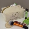 'Exhausted Cat Working with Coffee' Canvas Wash Bag/Makeup Case (CS00043309)