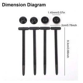 Cable Tie Buckle - ShiningUU 100 PCS Nylon Universal Black Cable Ties Heavy Duty Self-Locking | Universal Zip Ties for Car Fender & Bumper Repair | Resistant Automotive Retainer Clips