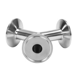 DERNORD Tri Clamp Wye Clamp End True Y Type Cross Tee Tube Stainless Steel 304 Three Way Elbow 3/4 Inch Pipe OD