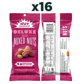 Nut Harvest, Deluxe Mixed Nuts, 2.25 Ounce (Pack of 16)