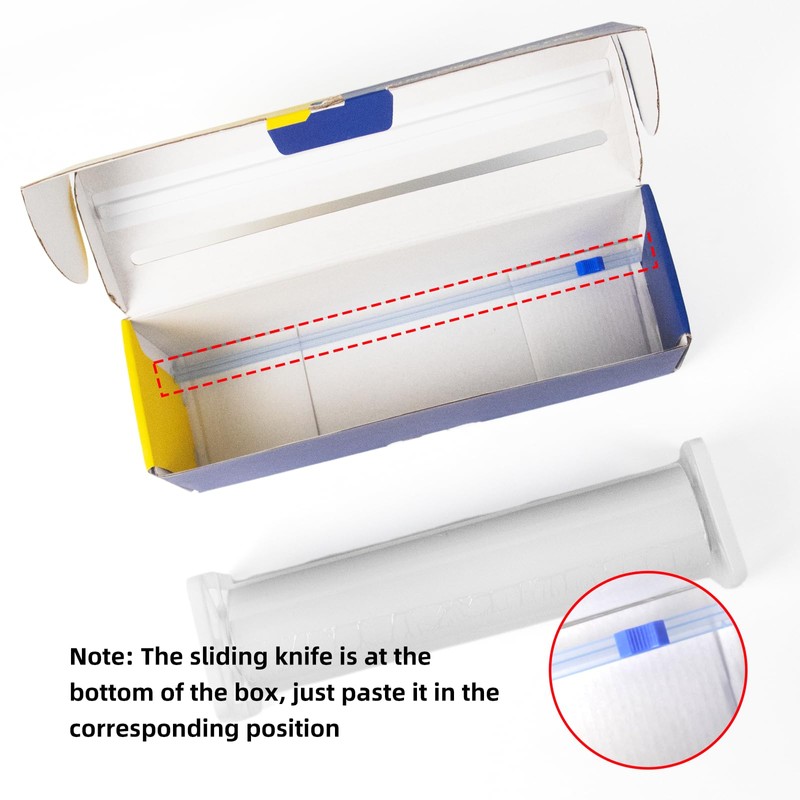 KAMMAK Plastic Wrap with Slide Cutter - 12 Inch Food