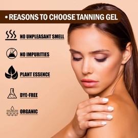 GOFLORDEN Tanning Gel, 50g Tanning Salon Tanning Accelerator Cream, Intense, Soft Brown Tanning Accelerator Cream, Achieve a Natural Tan with Natural Ingredients