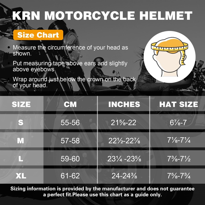 KRN Adult Modular Flip-up Motorcycle Helmet - DOT Approved Street