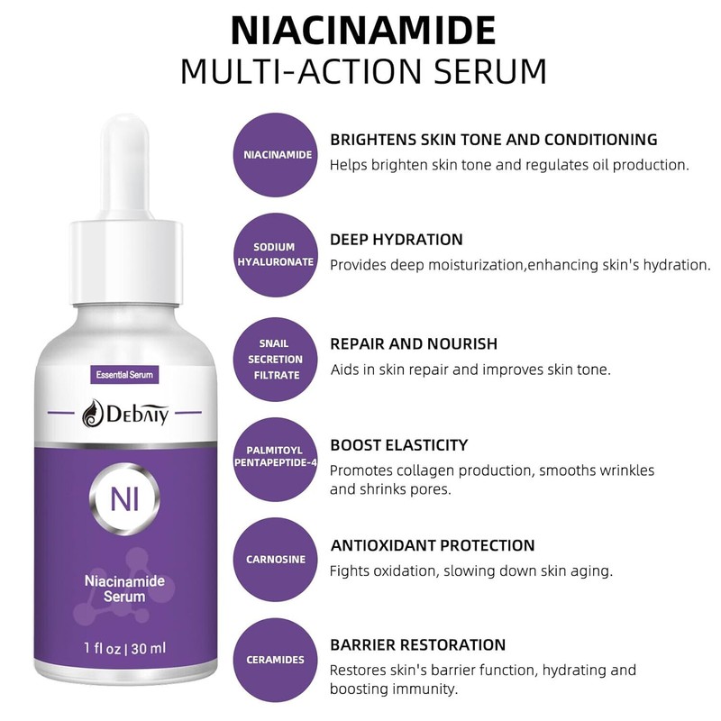 debaiy 3 Pack Niacinamide Serum with Ceramide for Face Moisturizing