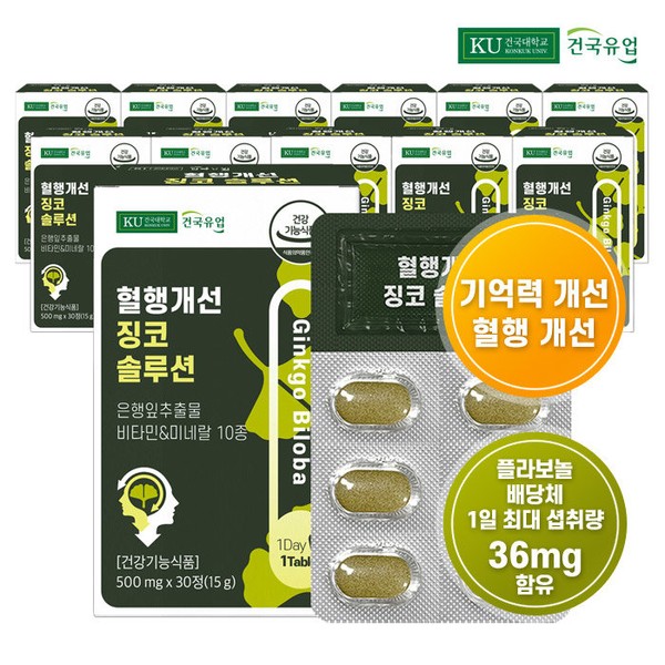 Konkuk Dairy Products Blood Circulation Improvement Ginkgo Solution 30 tablets x 12 (12 months)