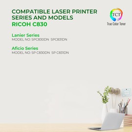 TCT C830 Yellow Toner Cartridge - Premium Compatible Replacement for Ricoh Aficio C830 821182 821118 Yellow Works with Ricoh Aficio SP C830 C831 Printers (27,000 Pages)