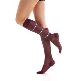 Gi&Gi Compression Socks for Women Long Knee Socks 70 DEN Class 1-k1 18-22 mmHg, bordeaux