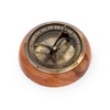 NKlaus Sundial Compass Made of Antique Brass on Wooden Base