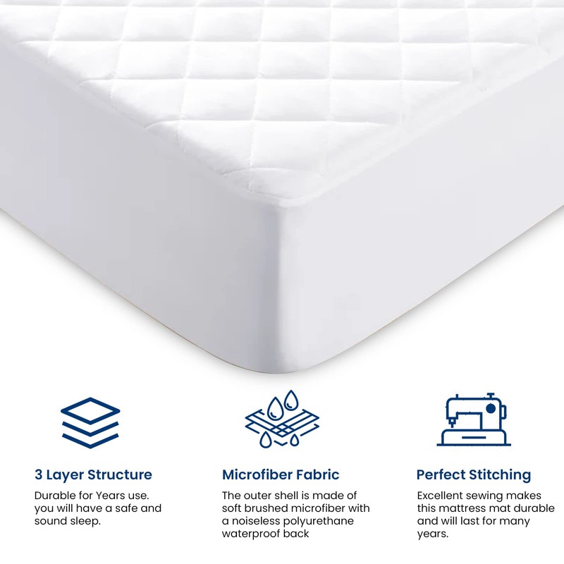 Sunshine Comforts Microfiber Quilted Waterproof Small Double Mattress Protector, 30cm