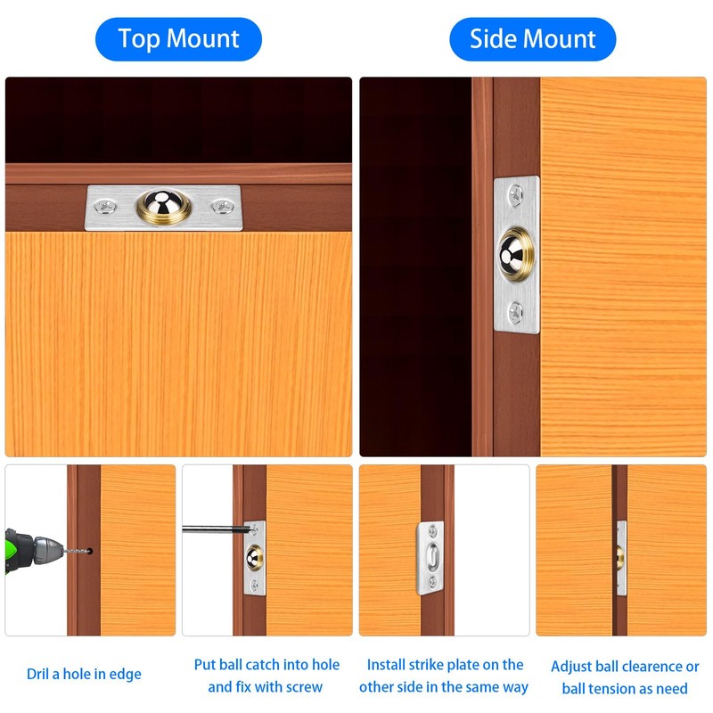 4Pack Door Ball Catch, Closet Door Ball Catch Hardware
