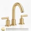 Gold Bathroom Faucet 2 Handle 8 Inch Deck Mounted 3