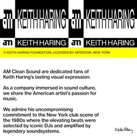 AM Record Cleaner Brush, Ultra Fine Carbon Fibre, Record Anti-Static for Music Lovers, Lifts Dust & Reduces Friction, Record Cleaning Must Have (Keith Haring)