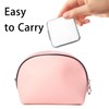 Compact Mirror for Purse, Metal Square Shell, Double-Sided 1X/2X Magnifying,