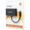 Manhattan AC-5495 Hub USB-C 4 Ptos Negro, Negro
