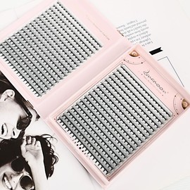 Lunamoon 640pcs Premade Fans Lashes Eyelash Extension Volume Lashes Prefabricated Fan Eyelashes (16D-0.07-C, 8-15mm)