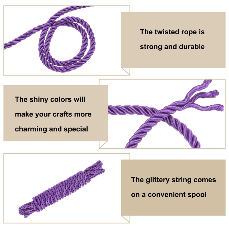 Rebower Nylon Trim Cord Rope, 8mm x 10m Dark Purple