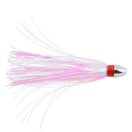 C&H Lures Pearl Baby Lure, Pink/Pearl Tinsel Skirt, 1/8 oz Head, 2.5 in