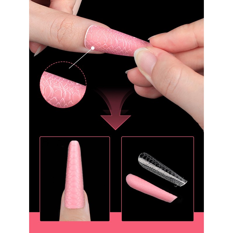 EBANKU 120PCS Clear Coffin Dual Nail System Form Mold 3D