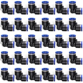 EterMutable 30Packs Elbow 3/8"OD Push to Connect Fittings,Air Line Fittings and Hose Kits for Quick Connect Applications