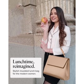 BEAUTYGOODIES Large Tan Beige Adult Women Lunch Bag for Work Insulated, Professional Lunch Box for Women College, Insulated Womens Lunchbox, Cute Lunch Bag for Women, Adult Lunch Boxes for Women