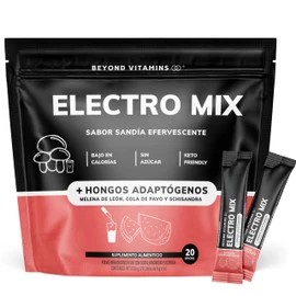 Electrolitos Sin Azúcar En Polvo Beyond Vitamins | Hidratación Baja en Calorías, apto dieta Keto | Sabor fresco y vibrante para una recuperación increíble | 20 sticks individuales (20 Sticks, Sandía Efervescente (Con Hongos))