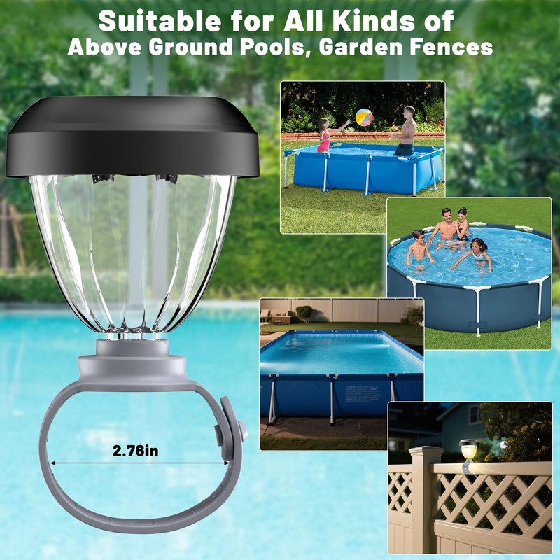 Solar Pool Lights for Above Ground Pools, LED Energy Saving