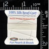 Bead Buddy 0.6mm Natural White Silk Cord Thread with Attached