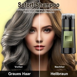 Hair Dye Shampoo, Light Brown Hair Dye Shampoo for Grey Hair, Botanical Formulation No Hair Damage, No Bleach, Instant Hair Colour Shampoo for Men and Women, Hair Dye Shampoo 3 in 1 (Light Brown)