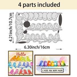 BENECREAT Birds Die Cuts for Card Making, Lots Cute Birds Carbon Steel Template Metal Embossing Cutting Dies for Paper Card Making DIY Scrapbooking Album Craft Home Decor