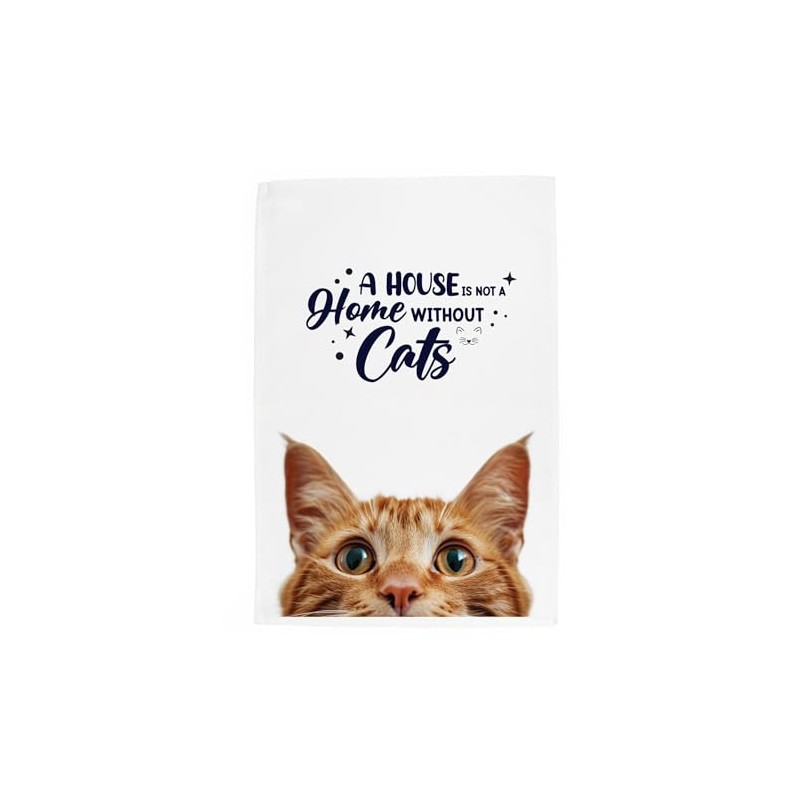 Peeping Cat Tea Towel - A House is not a