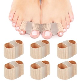 Chuanhylis 6 Pcs Toe Separator，Bunion Corrector With 2 Loops, Toe Straighteners for Bunions, Made of Elastic Fabric Bunion Toe Separator for Hallux, valgus, Foot Pain