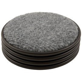 SoftTouch 1 5/8" Round Reusable Carpet Bottom Furniture Caster Cups to Protect Hardwood, Tile or Laminate Floors, Brown/Gray (4 Pack)