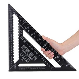 TOOLSTAR Triangle Ruler 12 Inch Aluminum Alloy Triangle Ruler Protractor High Precision 90 Degree Measuring Tool for Engineers Carpenters