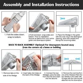 Nuanchu 8 Pcs Wedge Downspout Screen Gutter Guard Downspout Filter Gutter Leaf Debris Guards Filter Strainer for Leaves and Debris (White)