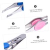 WOONEKY 4pcs Stainless Steel Eyebrow Tweezers Assorted Eyebrow Clips Clamps