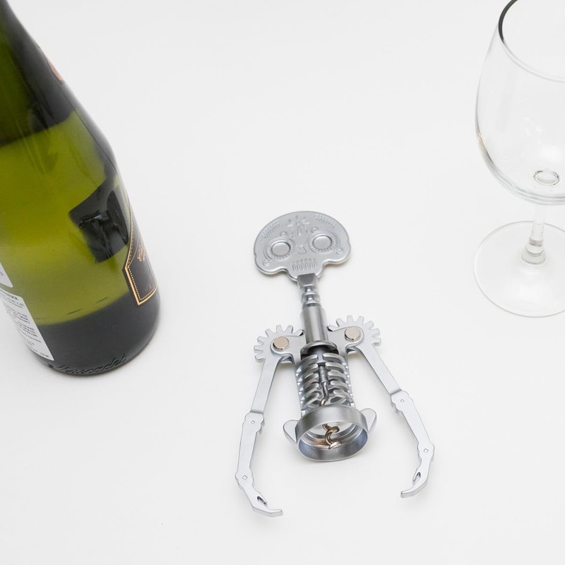 Kikkerland Day of the Dead Corkscrew, Day of Dead, Silver