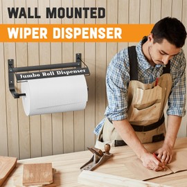 Hazztoll Wall Mounted Wiper Dispenser, Jumbo Paper Towel Dispenser, 17.0"x8.5"x7.5"