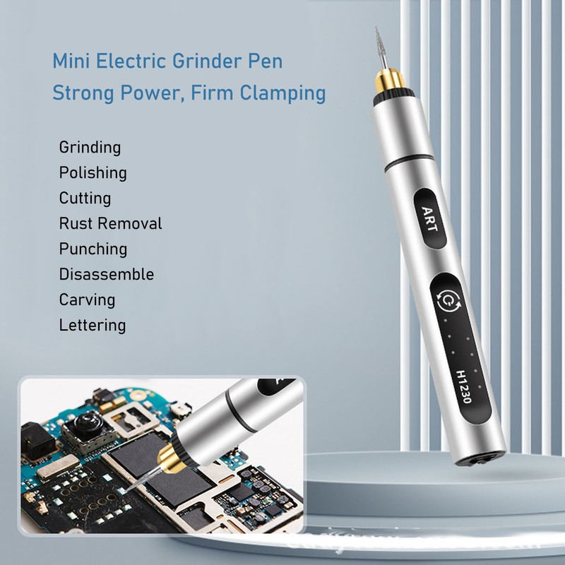Mini Grinder Pen Rechargeable CW CCW 3 Speeds Electric Rotary