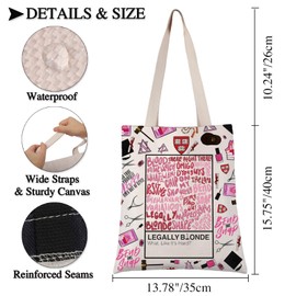 PLITI Elle Woods Gift What Like It's Hard Elle Woods Quote Tote Bag Law Student Graduation Gift Feminism Attorney Gift (What like TGU)