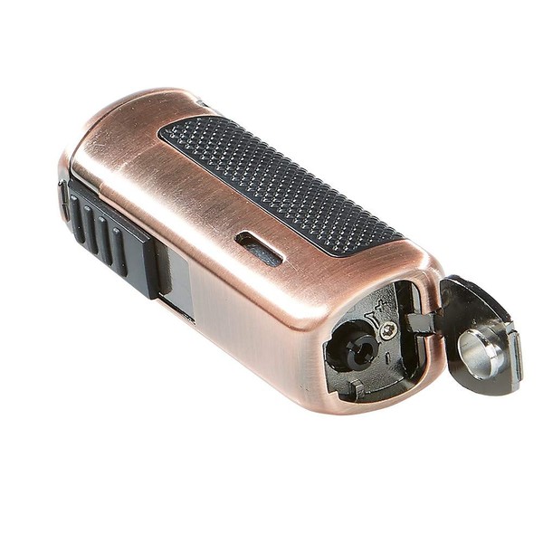 Lotus CEO Triple Torch Flame Lighter w/ Cigar Punch - Brushed Copper