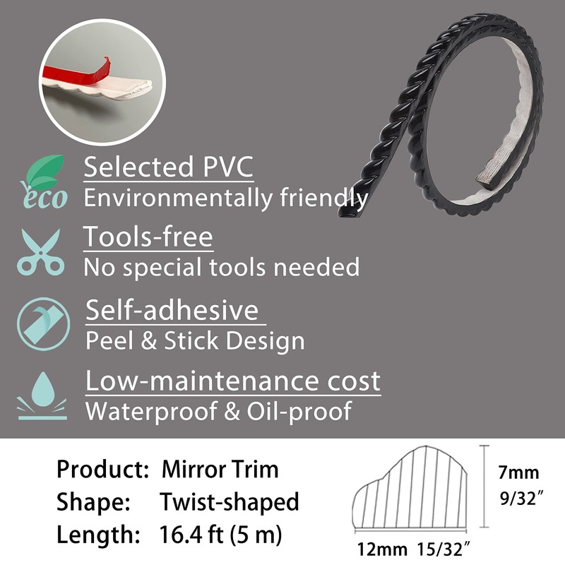 Gaahing Flexible Molding & Mirror Trim, Peel and Stick Self-Adhesive