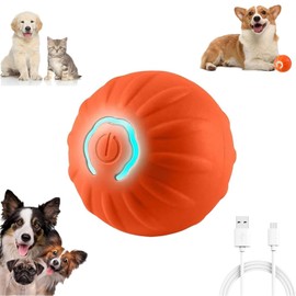 GSHLGAO Shaky Ball Toy for Dogs,Vibrating Dog Ball,Shaky Ball Dog Toy,Automatic Moving Dog Toy Ball,Vibrating Ball for Dogs for Small, Medium, Large Dogs (Orange)