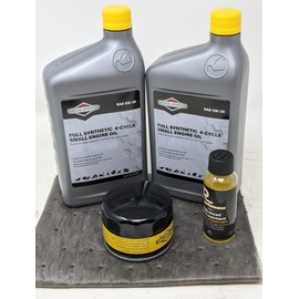 Briggs & Stratton 5W-30 (2 Quarts) Full Synthetic Vanguard Engine Oil Change Kit with Fuel Treatment